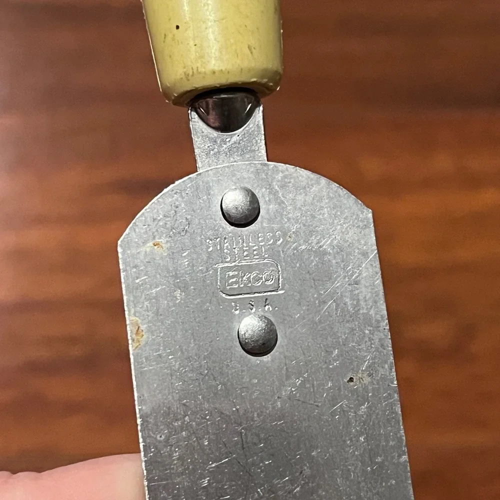 Vintage EKCO Stainless Steel Icing Spatula Straight Blade Cream Handle USA Made